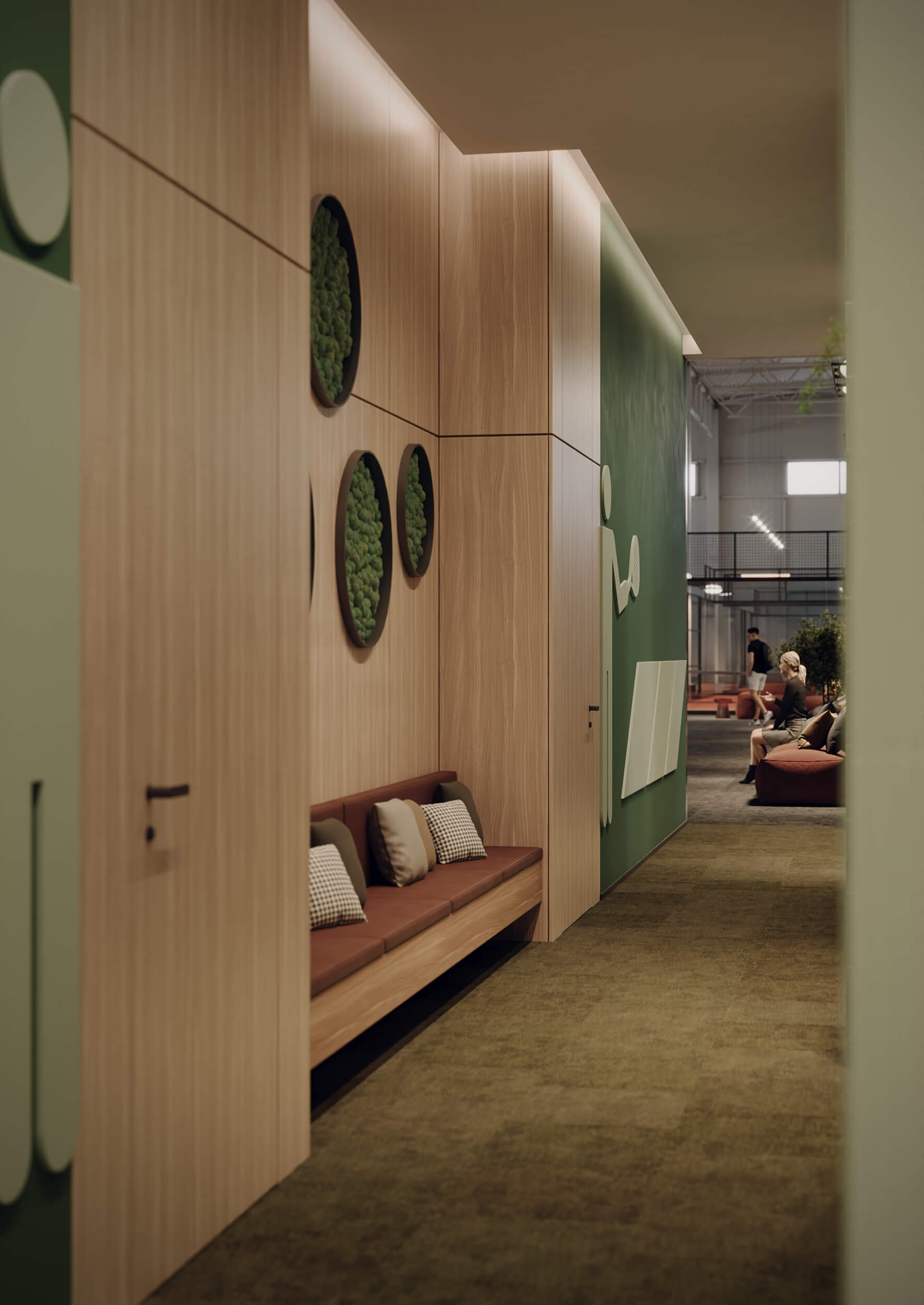 Club corridor to courts