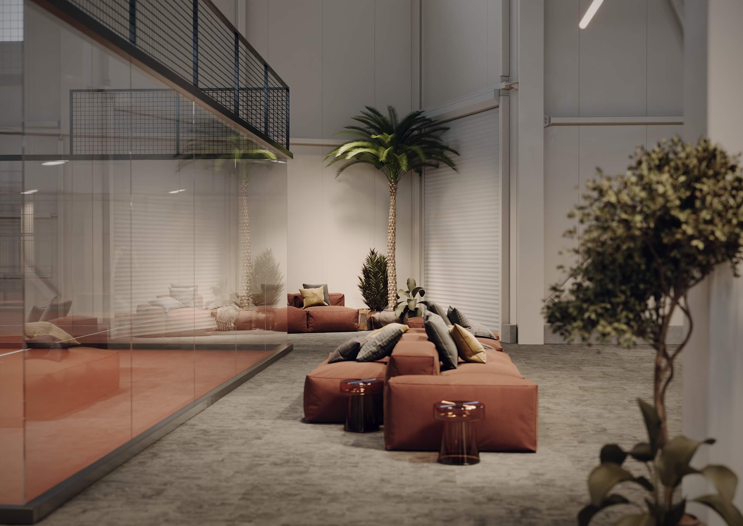 Club lounge and courts